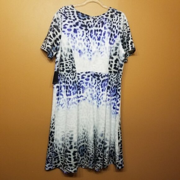 Eloquii | Fit & Flare Cheetah Print Midi Length Dress (Size 22) - Picture 8 of 9